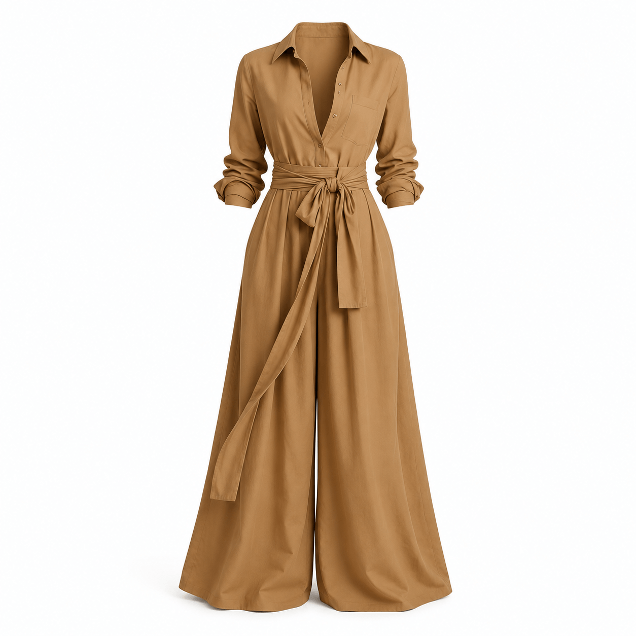 Women’s Two Piece Shirt & Wide Leg Trousers Set