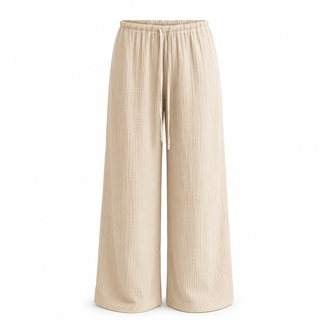 Women’s Drawstring Elastic Waist Wide Leg Trousers