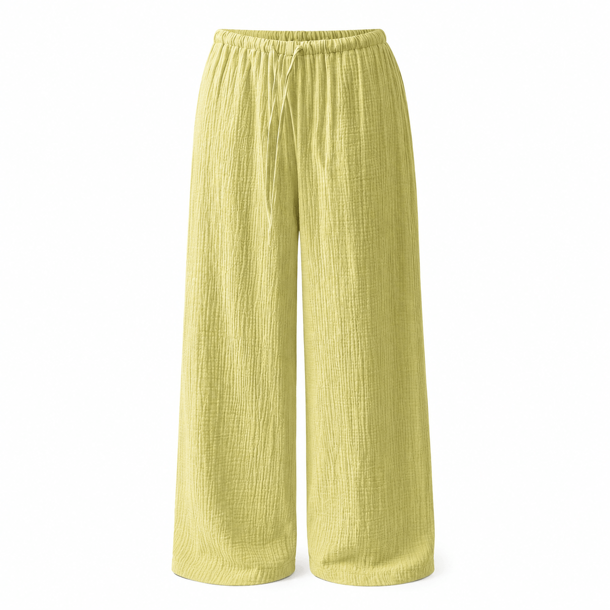 Women’s Drawstring Elastic Waist Wide Leg Trousers