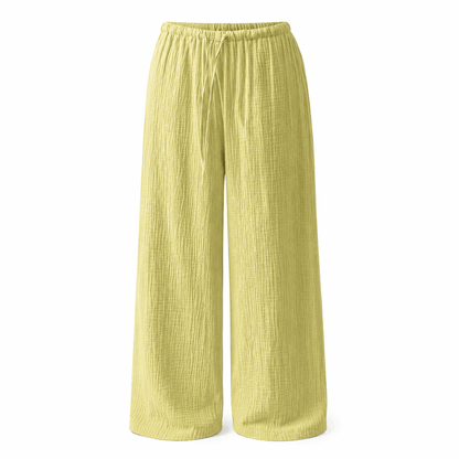 Women’s Drawstring Elastic Waist Wide Leg Trousers