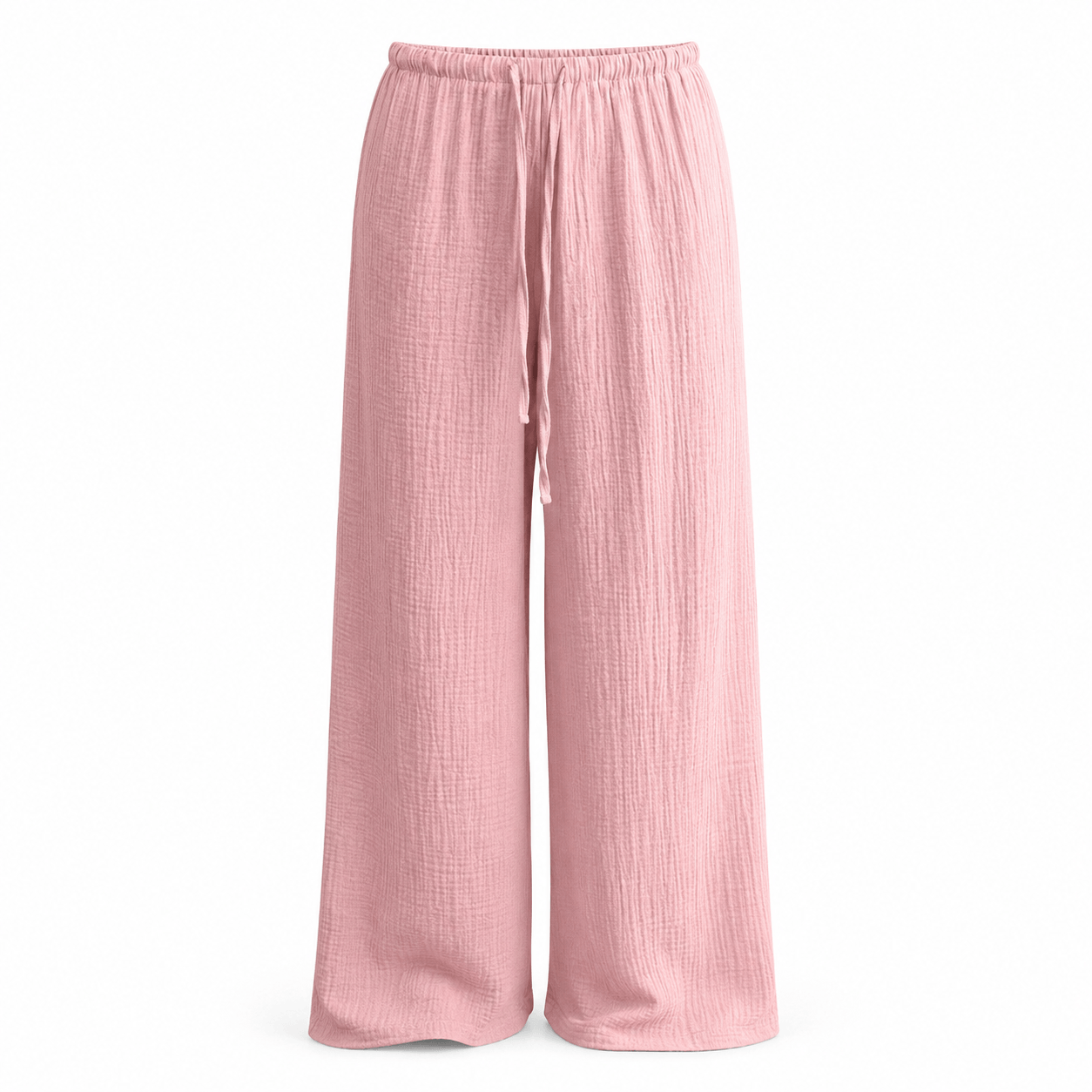 Women’s Drawstring Elastic Waist Wide Leg Trousers