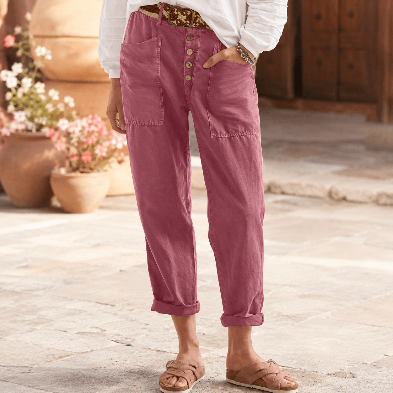 Women’s High Waist Tapered Casual Trousers