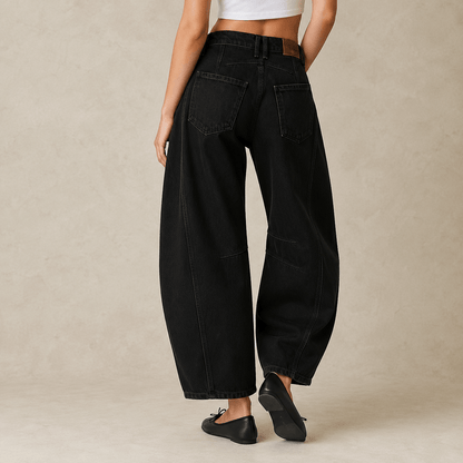 Women’s High Waist Barrel Leg Jeans Relaxed Fit Denim