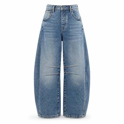 Women’s High Waist Barrel Leg Jeans Relaxed Fit Denim