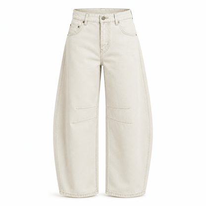 Women’s High Waist Barrel Leg Jeans Relaxed Fit Denim