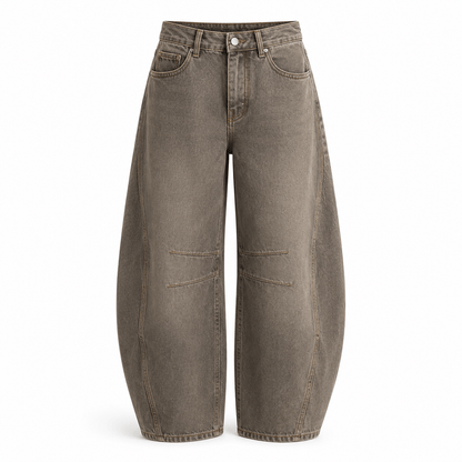 Women’s High Waist Barrel Leg Jeans Relaxed Fit Denim