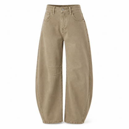 Women’s High Waist Barrel Leg Jeans Relaxed Fit Denim