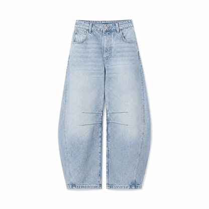 Women’s High Waist Barrel Leg Jeans Relaxed Fit Denim