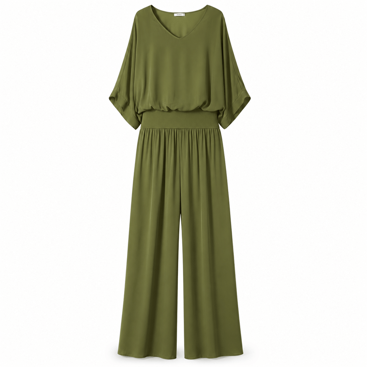 Women’s V-Neck Two Piece Co-Ord Set with Wide Leg Trousers