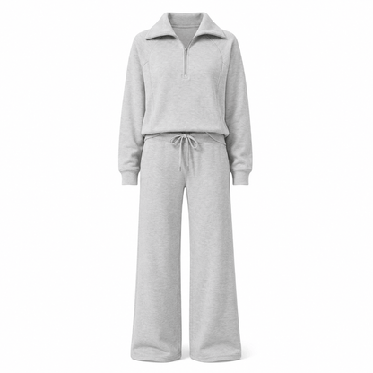 Women’s Half Zip Wide Leg Lounge Set