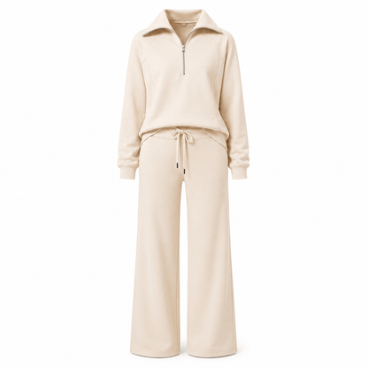 Women’s Half Zip Wide Leg Lounge Set