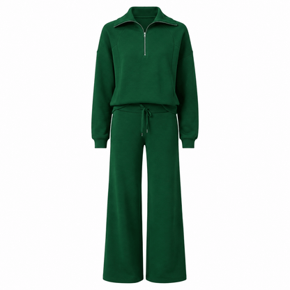 Women’s Half Zip Wide Leg Lounge Set