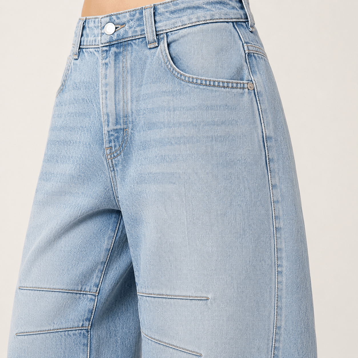 Women’s High Waist Barrel Leg Jeans Relaxed Fit Denim