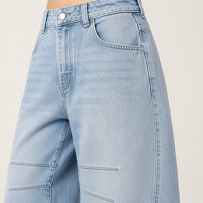 Women’s High Waist Barrel Leg Jeans Relaxed Fit Denim