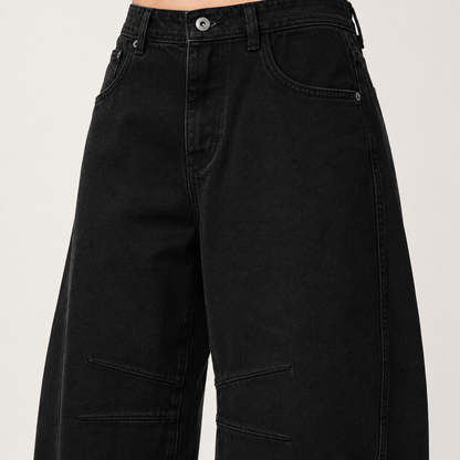 Women’s High Waist Barrel Leg Jeans Relaxed Fit Denim