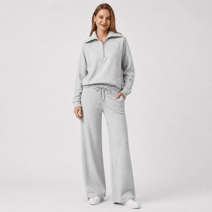 Women’s Half Zip Wide Leg Lounge Set
