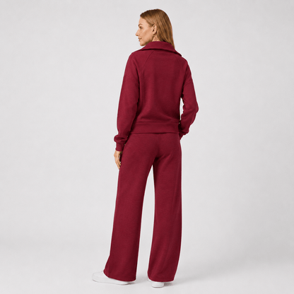 Women’s Half Zip Wide Leg Lounge Set