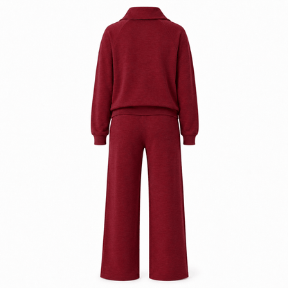 Women’s Half Zip Wide Leg Lounge Set