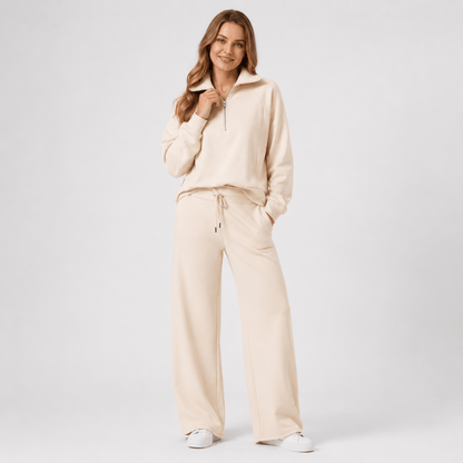 Women’s Half Zip Wide Leg Lounge Set