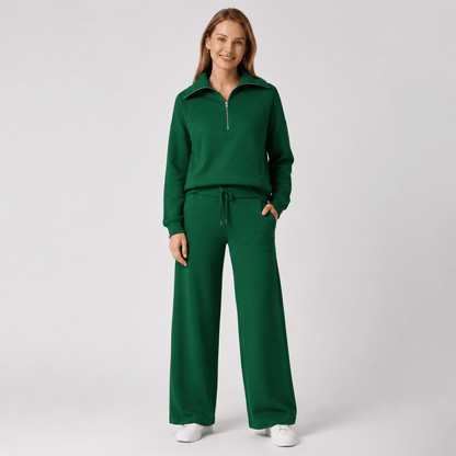 Women’s Half Zip Wide Leg Lounge Set