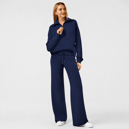 Women’s Half Zip Wide Leg Lounge Set