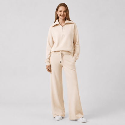 Women’s Half Zip Wide Leg Lounge Set
