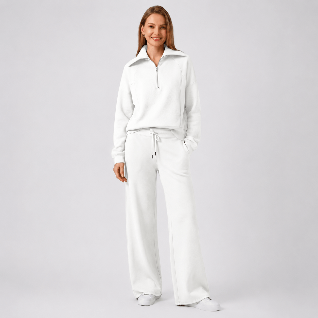 Women’s Half Zip Wide Leg Lounge Set