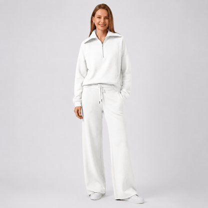 Women’s Half Zip Wide Leg Lounge Set