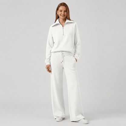 Women’s Half Zip Wide Leg Lounge Set