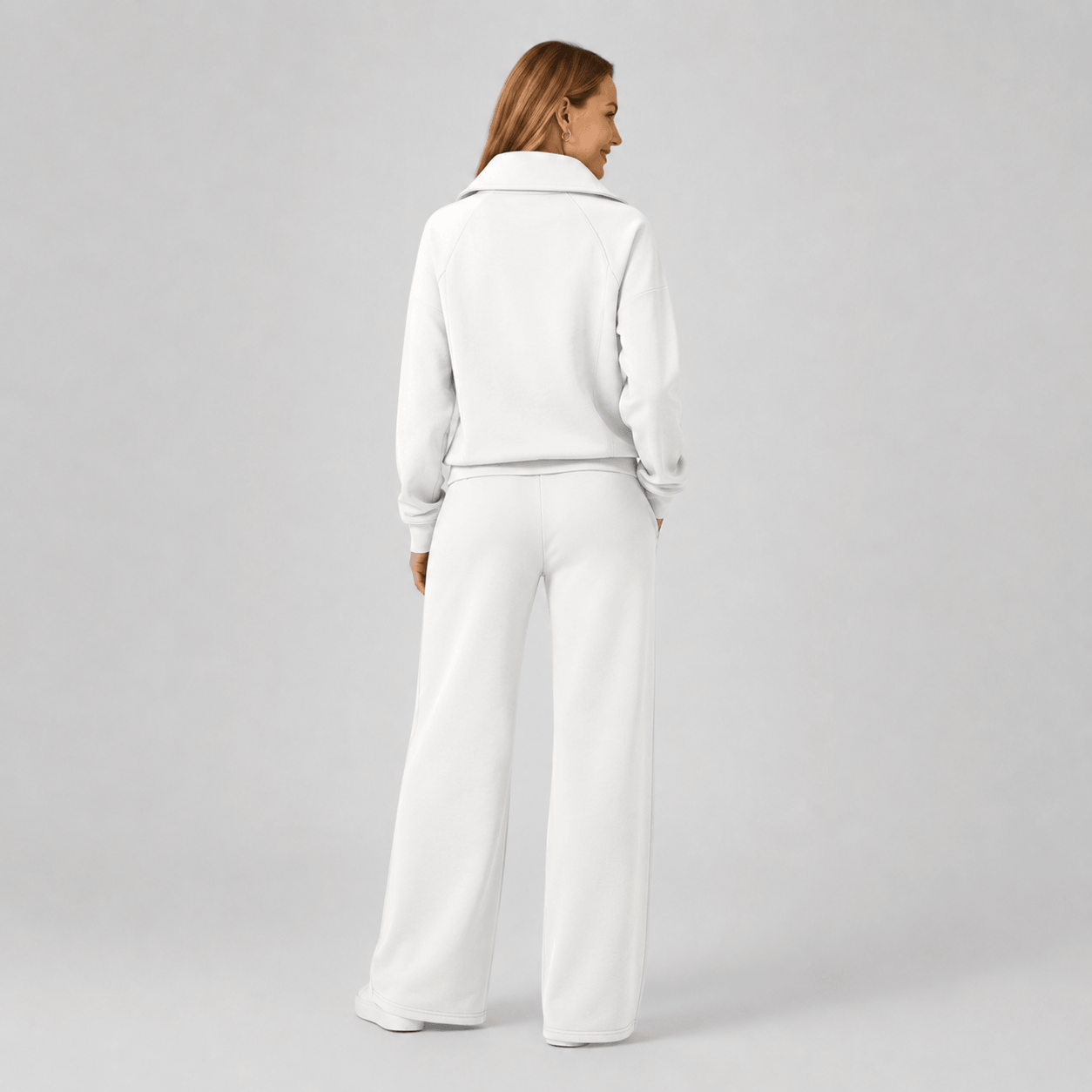 Women’s Half Zip Wide Leg Lounge Set