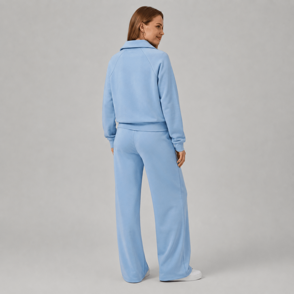 Women’s Half Zip Wide Leg Lounge Set
