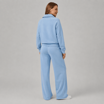 Women’s Half Zip Wide Leg Lounge Set