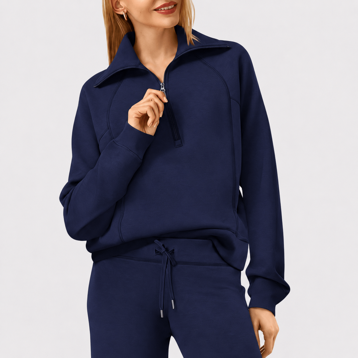 Women’s Half Zip Wide Leg Lounge Set