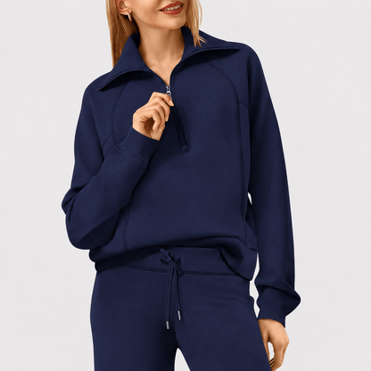 Women’s Half Zip Wide Leg Lounge Set