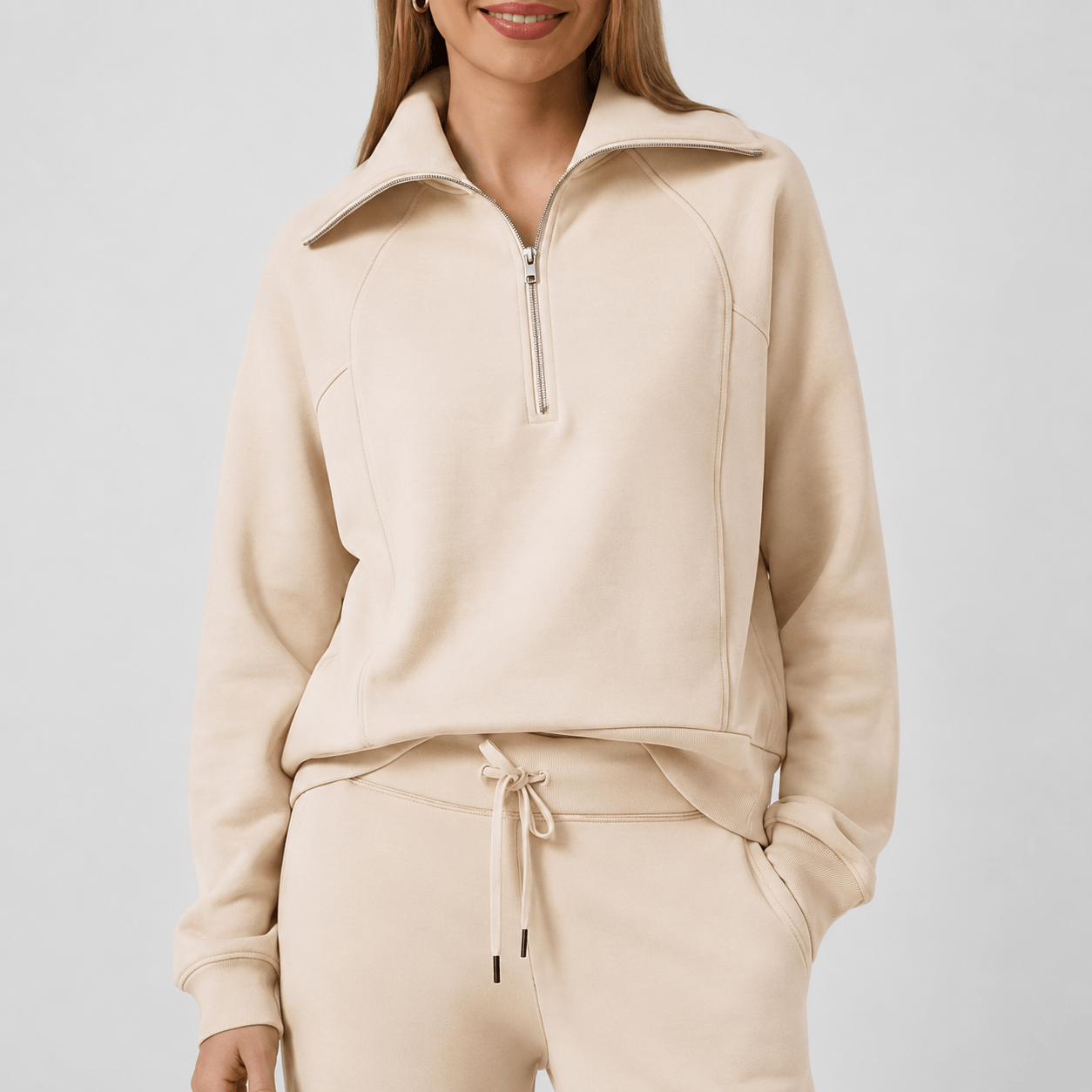 Women’s Half Zip Wide Leg Lounge Set