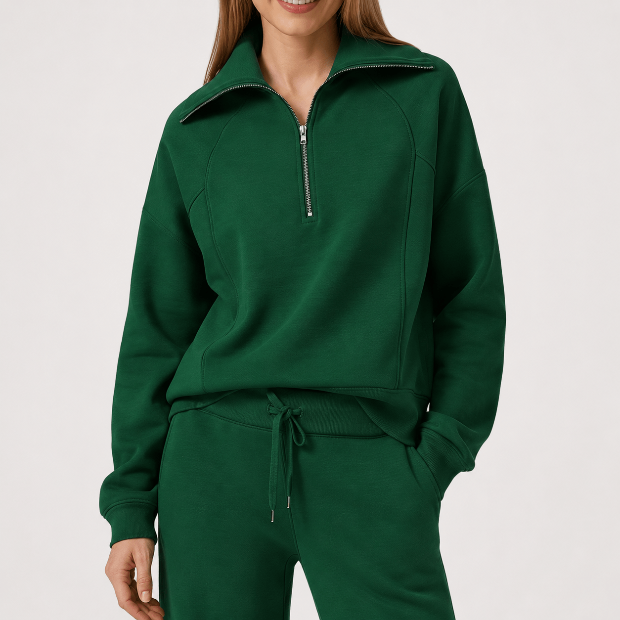 Women’s Half Zip Wide Leg Lounge Set