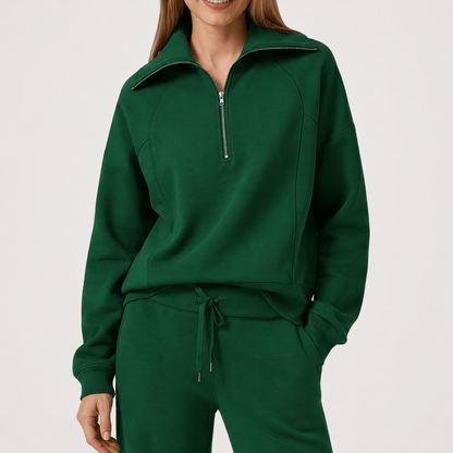 Women’s Half Zip Wide Leg Lounge Set