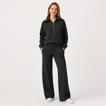 Women’s Half Zip Wide Leg Lounge Set
