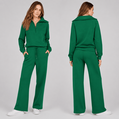 Women’s Half Zip Wide Leg Lounge Set