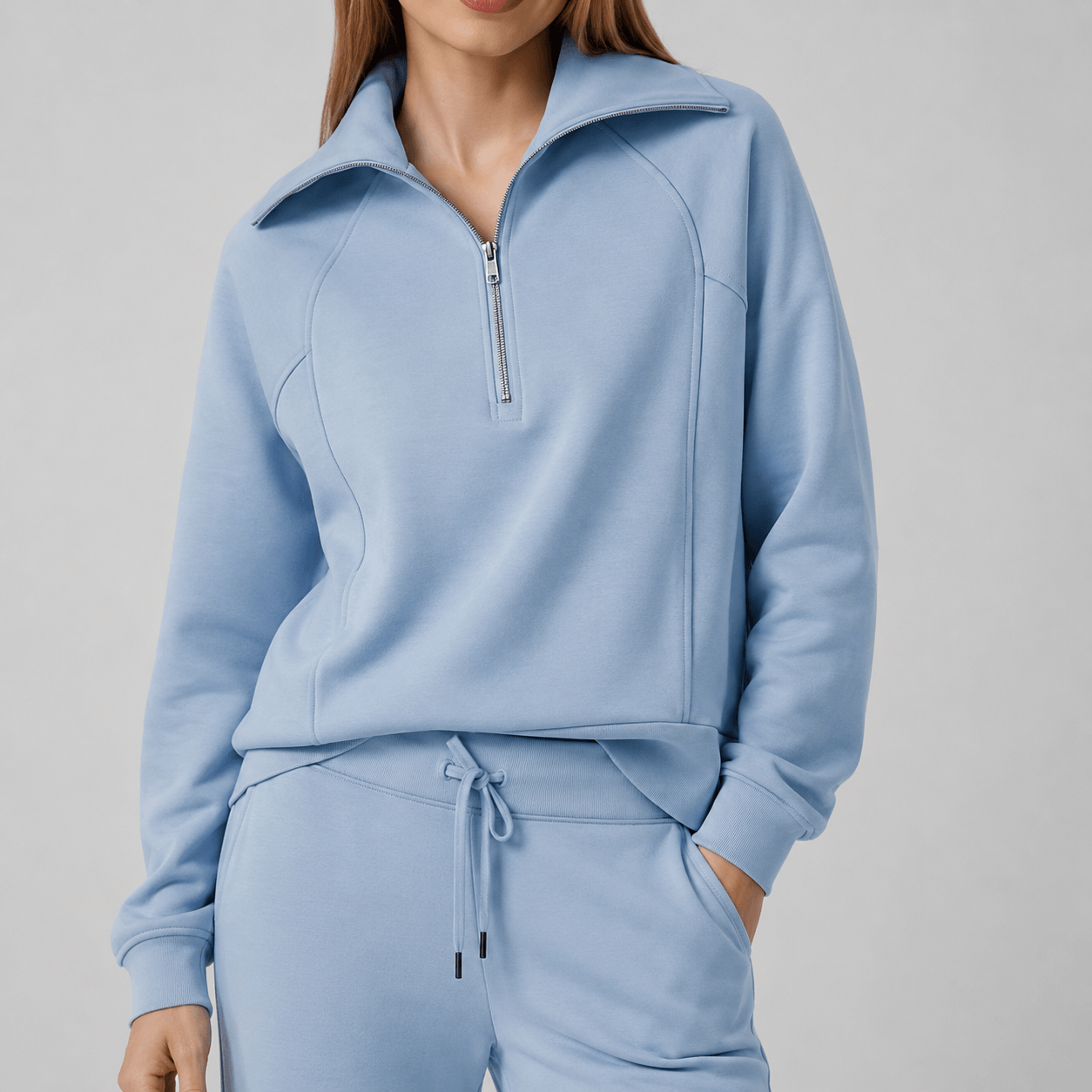 Women’s Half Zip Wide Leg Lounge Set