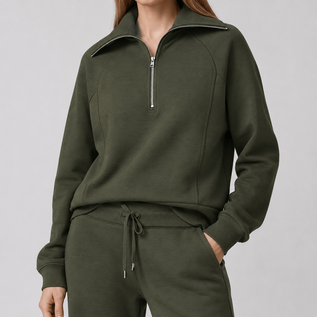 Women’s Half Zip Wide Leg Lounge Set