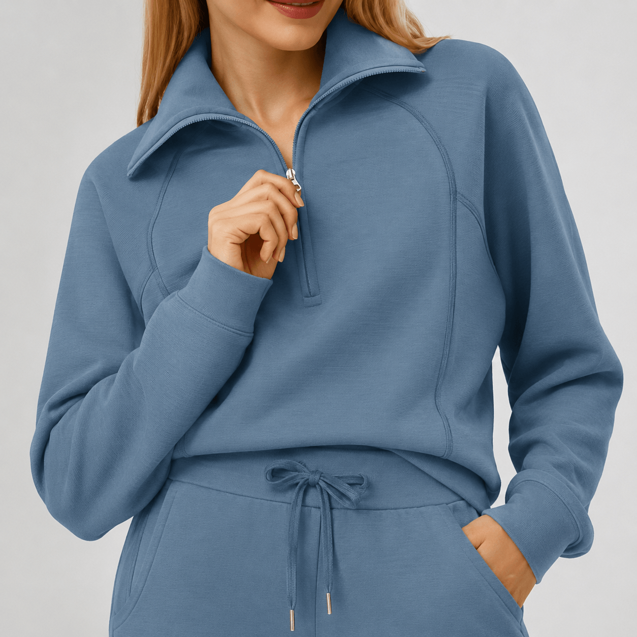 Women’s Half Zip Wide Leg Lounge Set