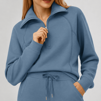 Women’s Half Zip Wide Leg Lounge Set