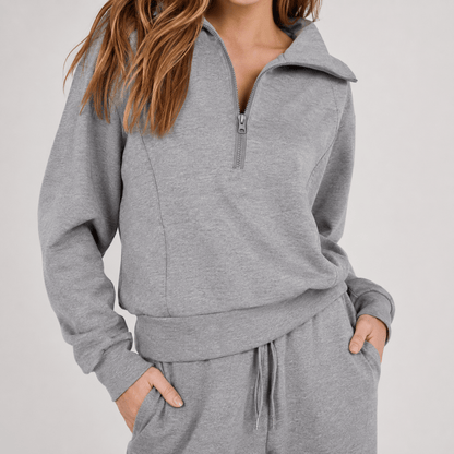 Women’s Half Zip Wide Leg Lounge Set