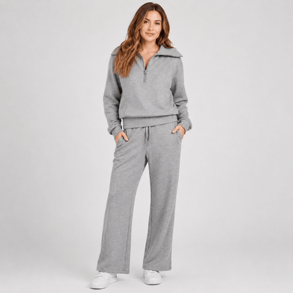 Women’s Half Zip Wide Leg Lounge Set