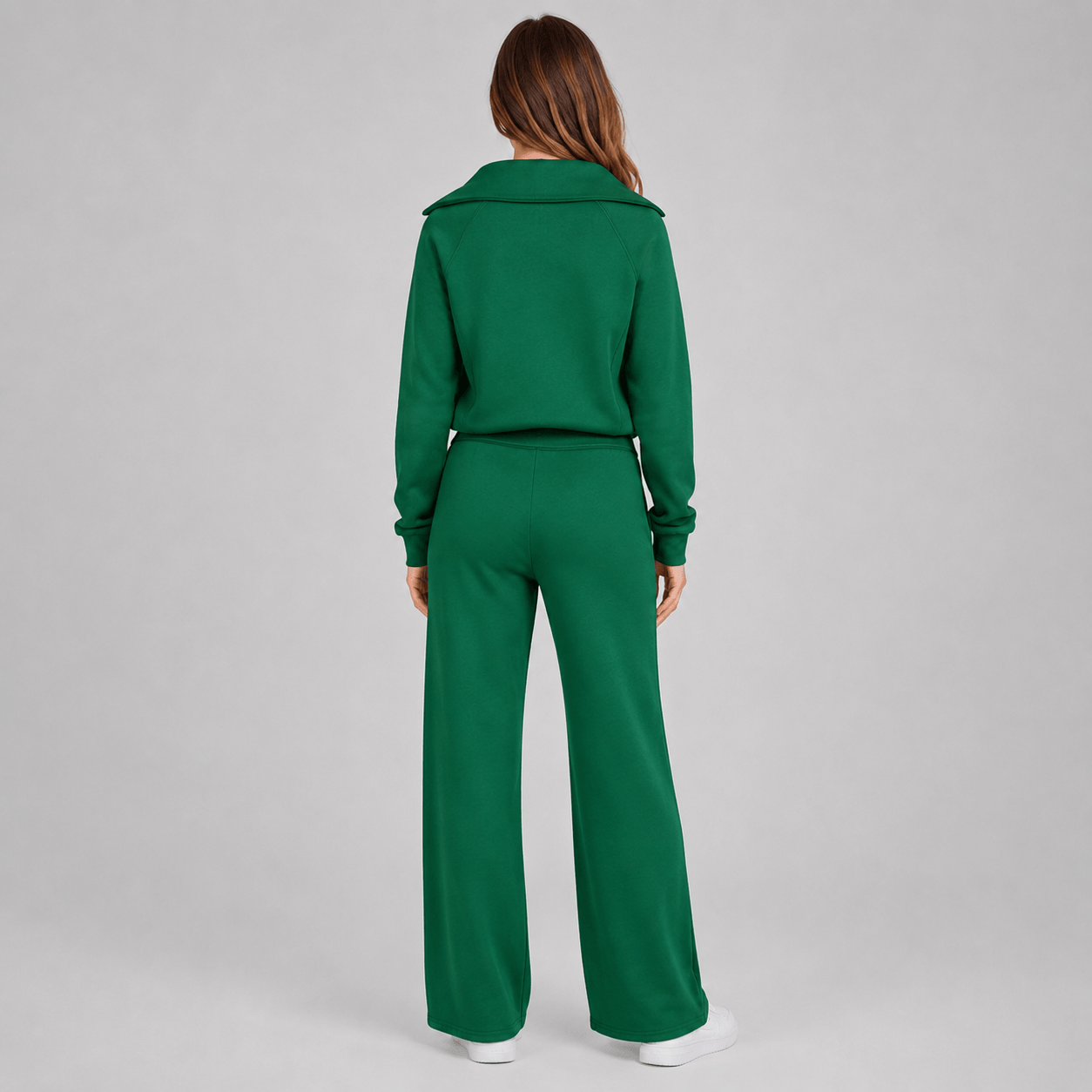 Women’s Half Zip Wide Leg Lounge Set