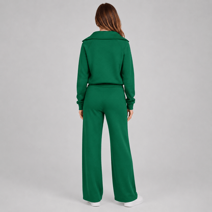 Women’s Half Zip Wide Leg Lounge Set