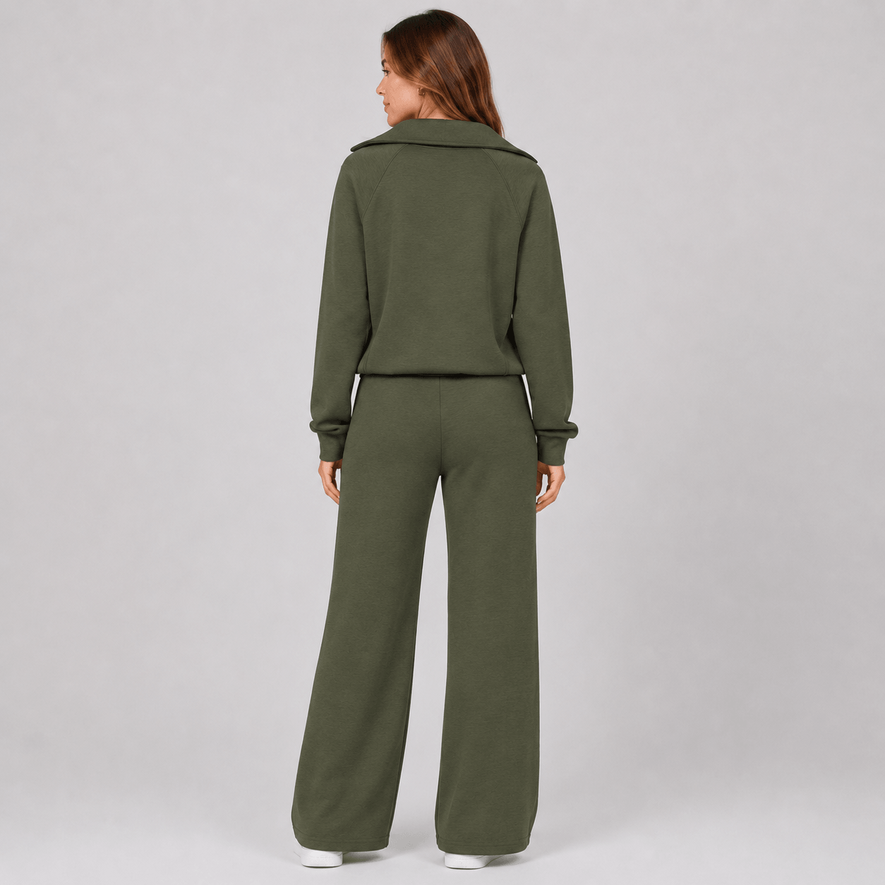 Women’s Half Zip Wide Leg Lounge Set