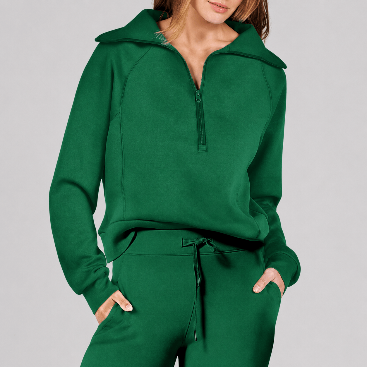 Women’s Half Zip Wide Leg Lounge Set