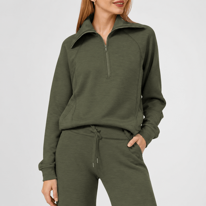 Women’s Half Zip Wide Leg Lounge Set